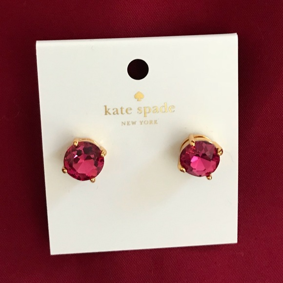 NWT Kate Spade Fuschia Earrings, Dust Bag & Box - Picture 2 of 6